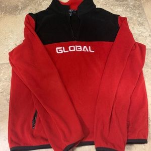 GLOBAL Red Half-Zip Sweatshirt